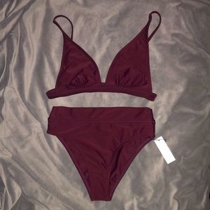Static Swimwear Bordeaux two piece bikini S NWT